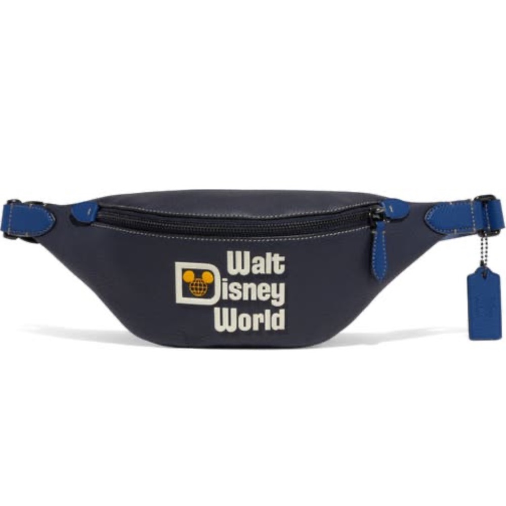 NWT Disney x Coach Walt Disney World Retro Belt Bag Navy w Nylon Strap Lmtd Ed